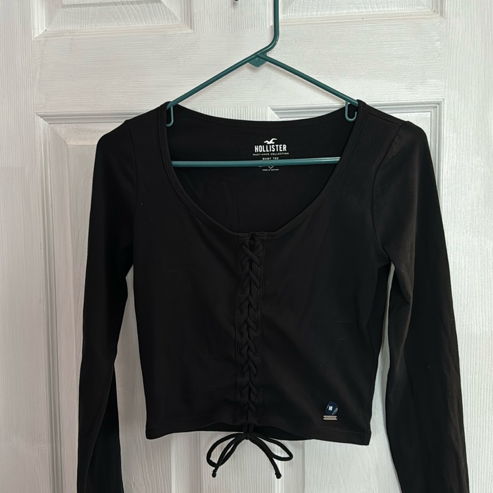 NWT Hollister long sleeve baby tee with cinched ties